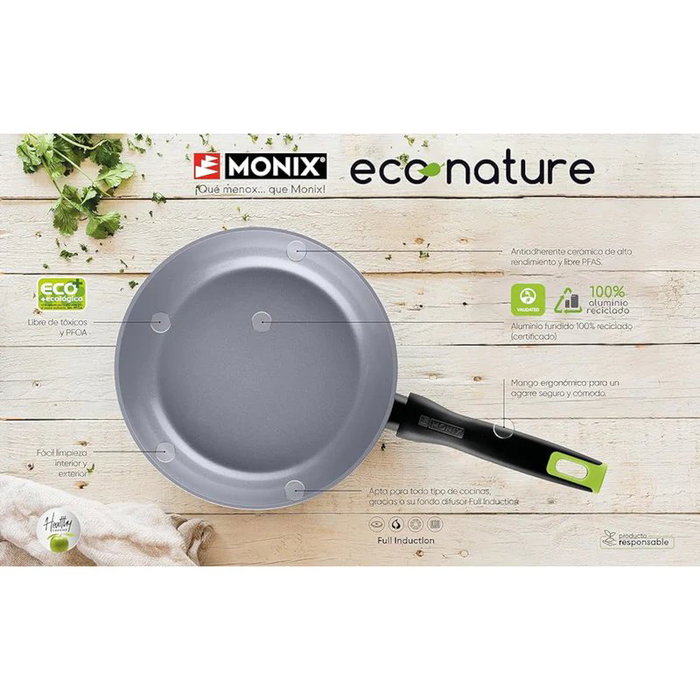 Monix Eco Nature Sartén 20 cm Aluminio Forjado Apta Inducción M261220